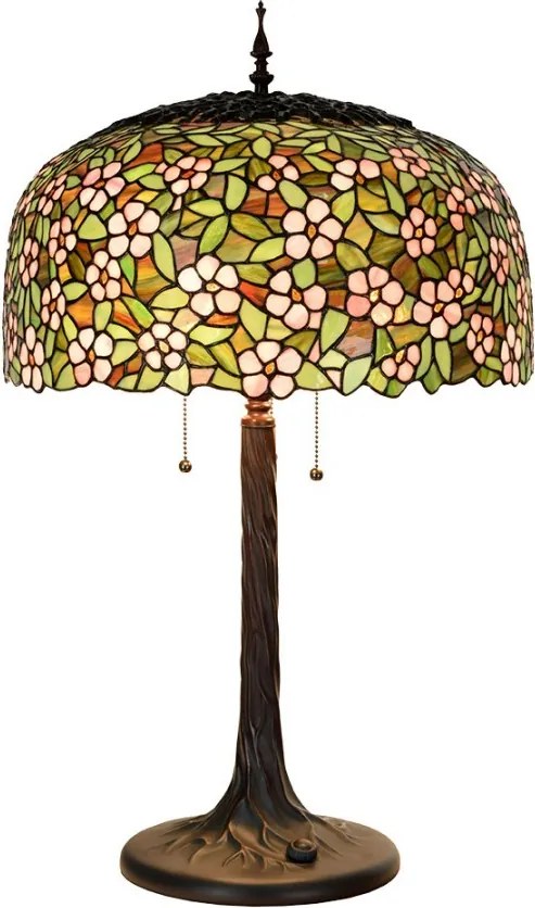 Farebná stolná lampa Tiffany Flower Garden - Ø 46*72cm E27/max 2x60W