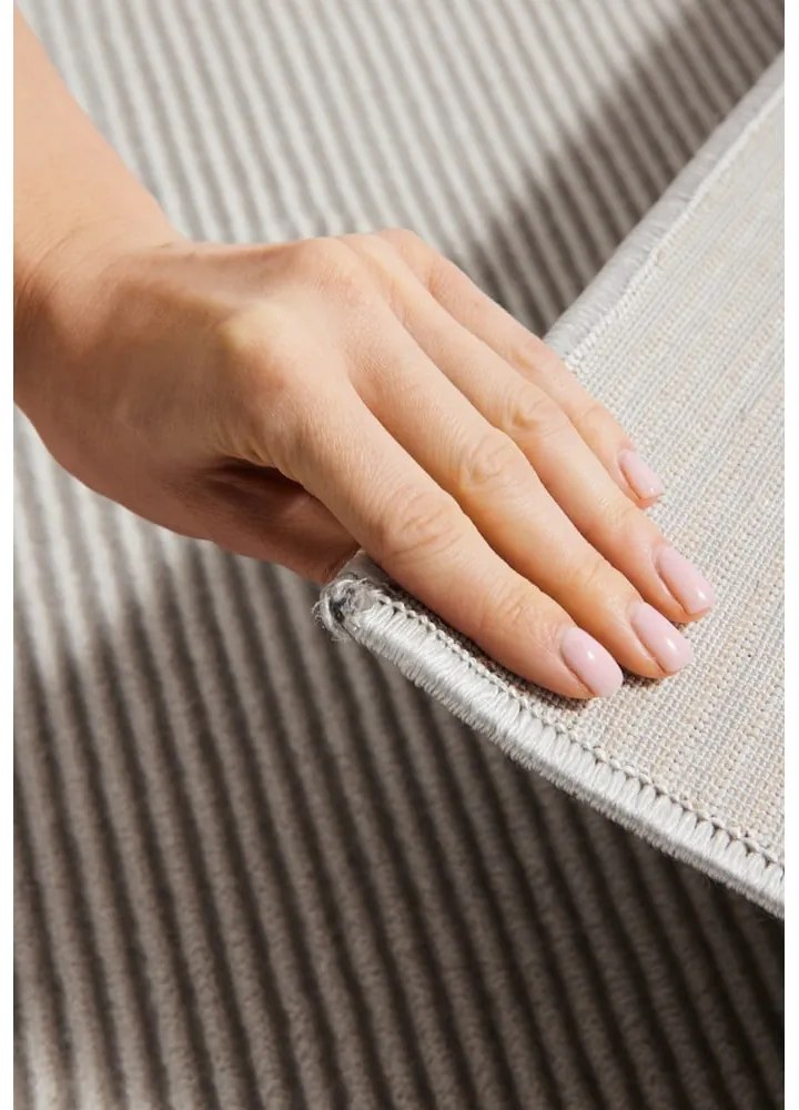 Sivo-krémový behúň 80x240 cm Perles Dolomite – Elle Decoration