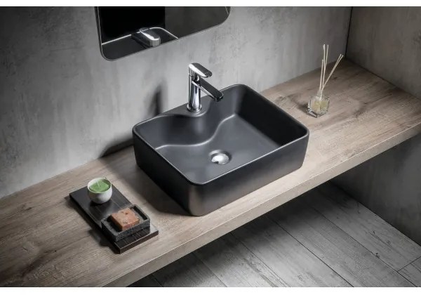 Sapho - Umývadlo na dosku BALENA 48x37 cm, matná čierna