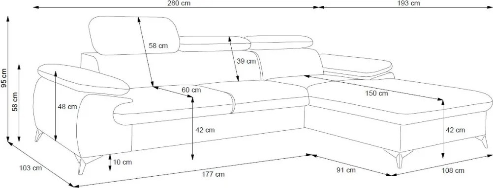 Rohová sedacia súprava Scala, béžová látka, pravý roh