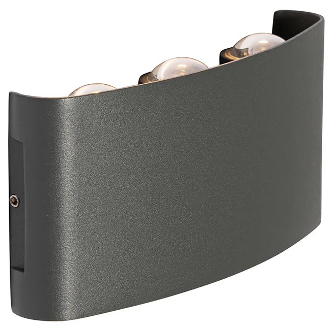 Vonkajšia nástenná lampa tmavosivá vrátane LED 6-žiarovková IP54 - Silly