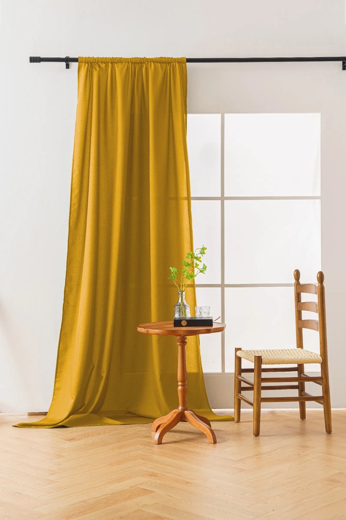 Horčicový záves OXFORD 140x250 cm Zavesenie: Riasiaca páska