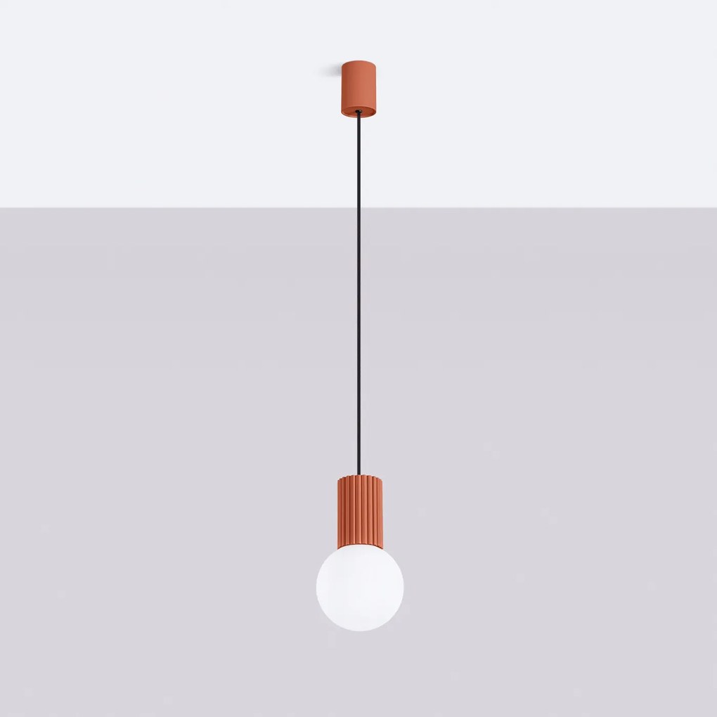 Závesné svietidlo Halo, 1x biele sklenené tienidlo, ro