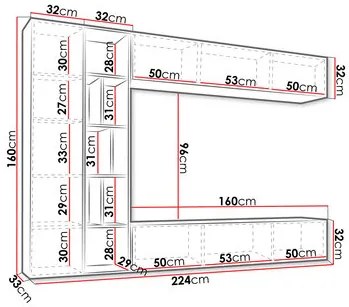 Obývacia stena Londria (kašmír + dub cremona). Vlastná spoľahlivá doprava až k Vám domov. 1122453