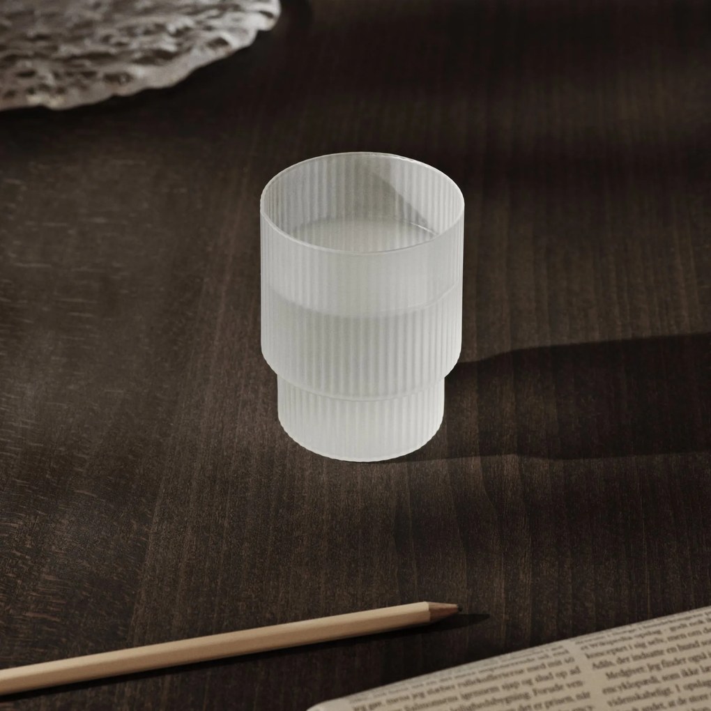 Ferm Living Poháre Ripple Frosted 200 ml – set 4 ks