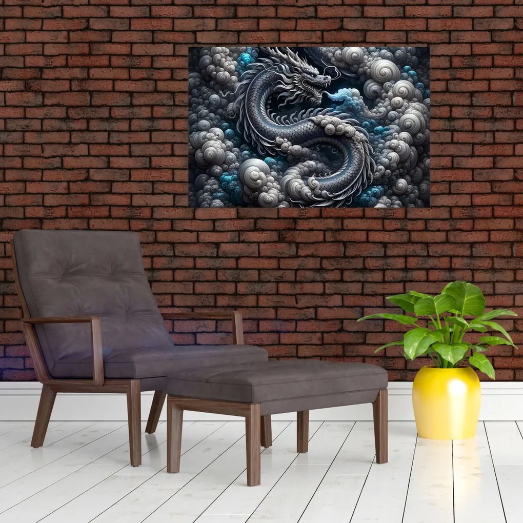 Obraz – Drak v dyme (90x60 cm)