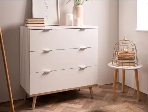 Komoda s 3 zásuvkami Göteborg, biela/dub sonoma%