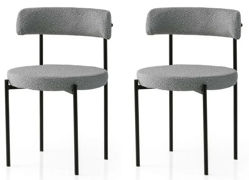 Súprava jedálenských stoličiek Gini Dark Grey and Black, 2 ks