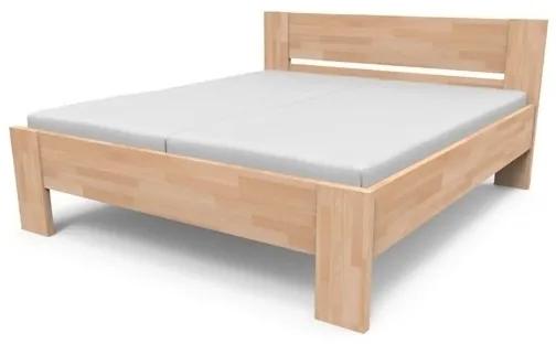 TEXPOL Manželská masívna posteľ NIKOLETA - plné čelo - 200 x 160 cm, Materiál: BUK morenie mahagón