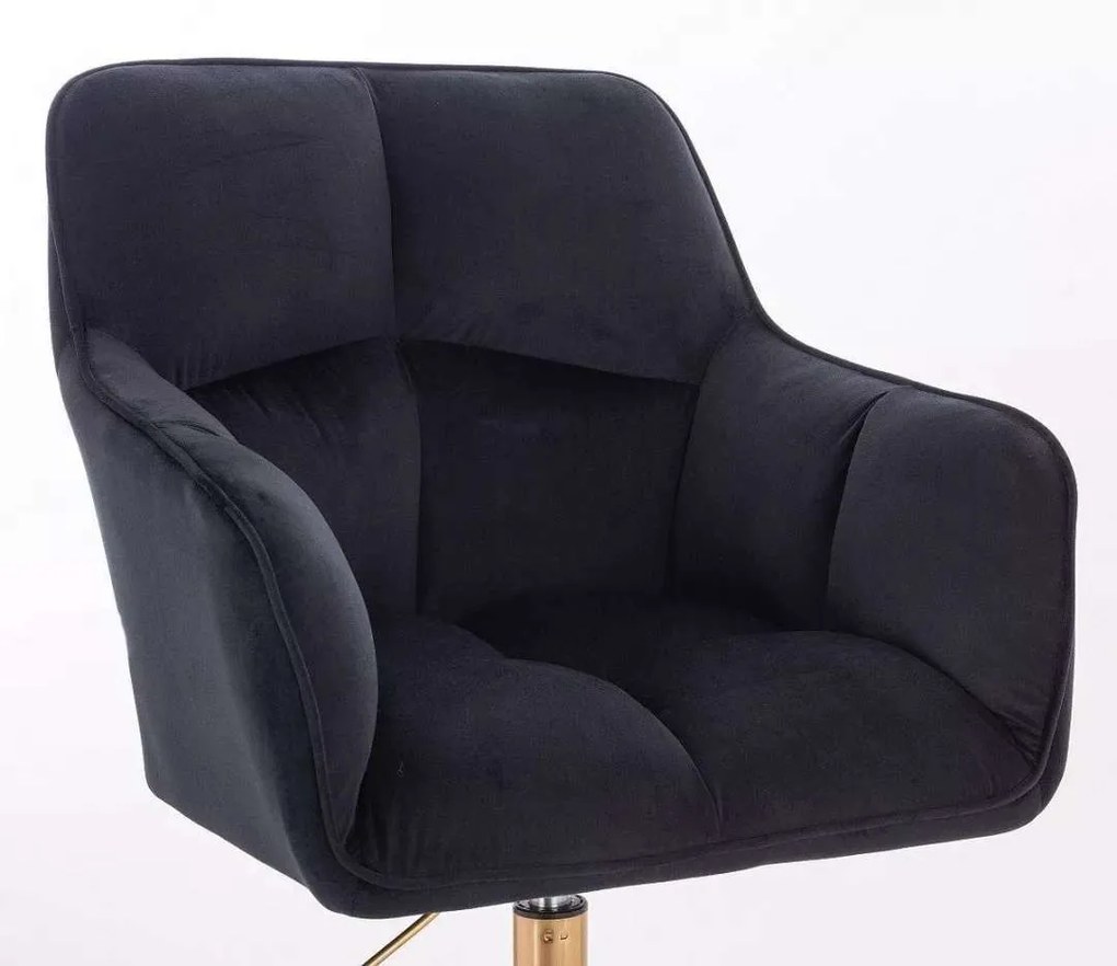 LuxuryForm DESIGN Kreslo AMALFI VELUR na striebornej podstave s kolieskami - čierne