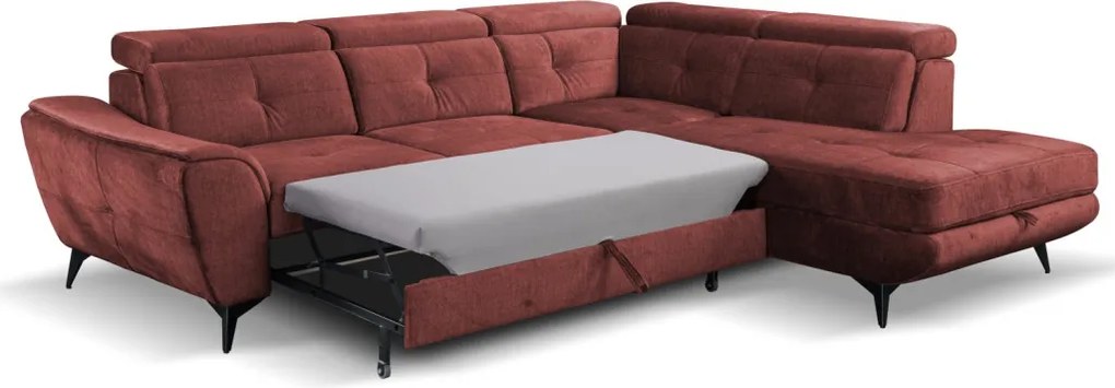 Rohová sedacia súprava Sergio, tehlová látka, pravý roh