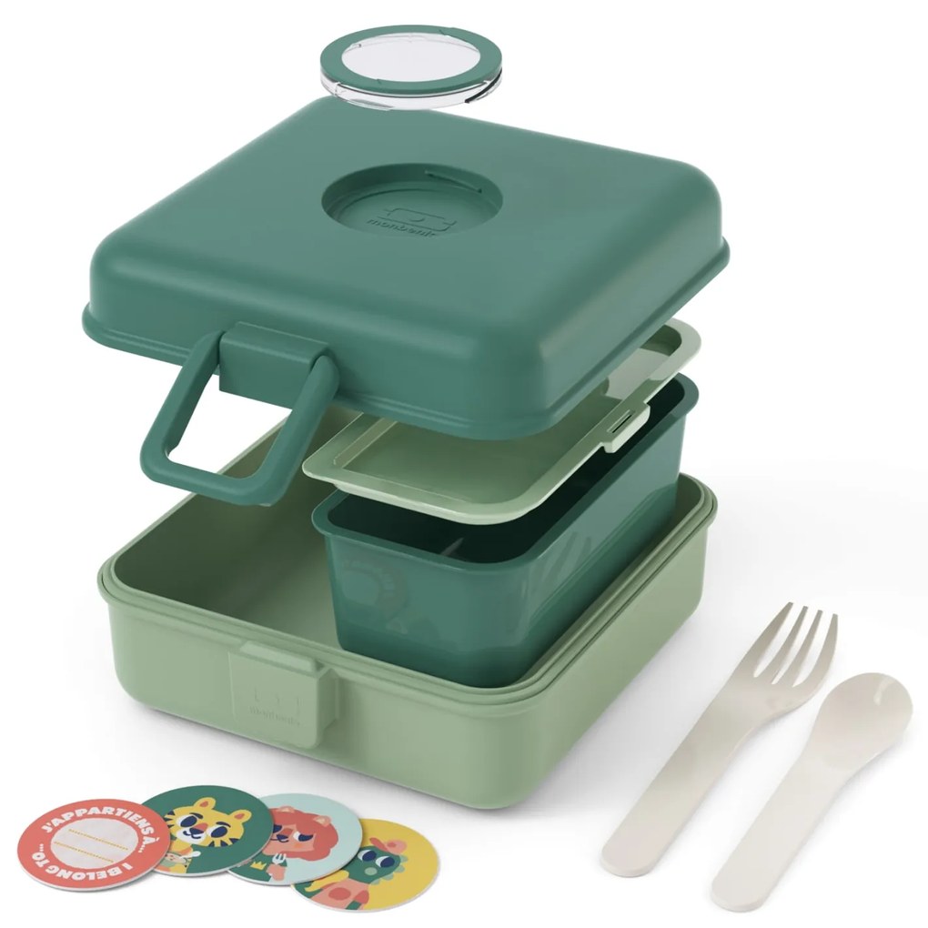 monbento Desiatový box Monbento Snacky Green Forest 850 ml