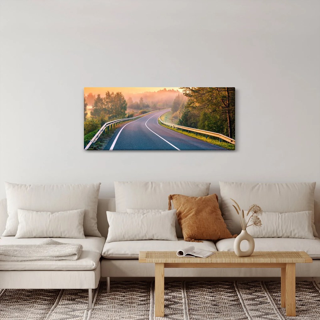 Obraz - Cesta pri východe slnka (120x50 cm)