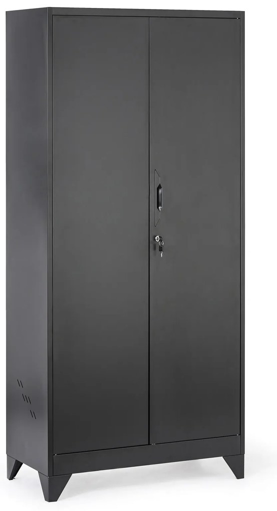 Kovová viacúčelová skriňa, 1930 x 860 x 420 mm, čierna