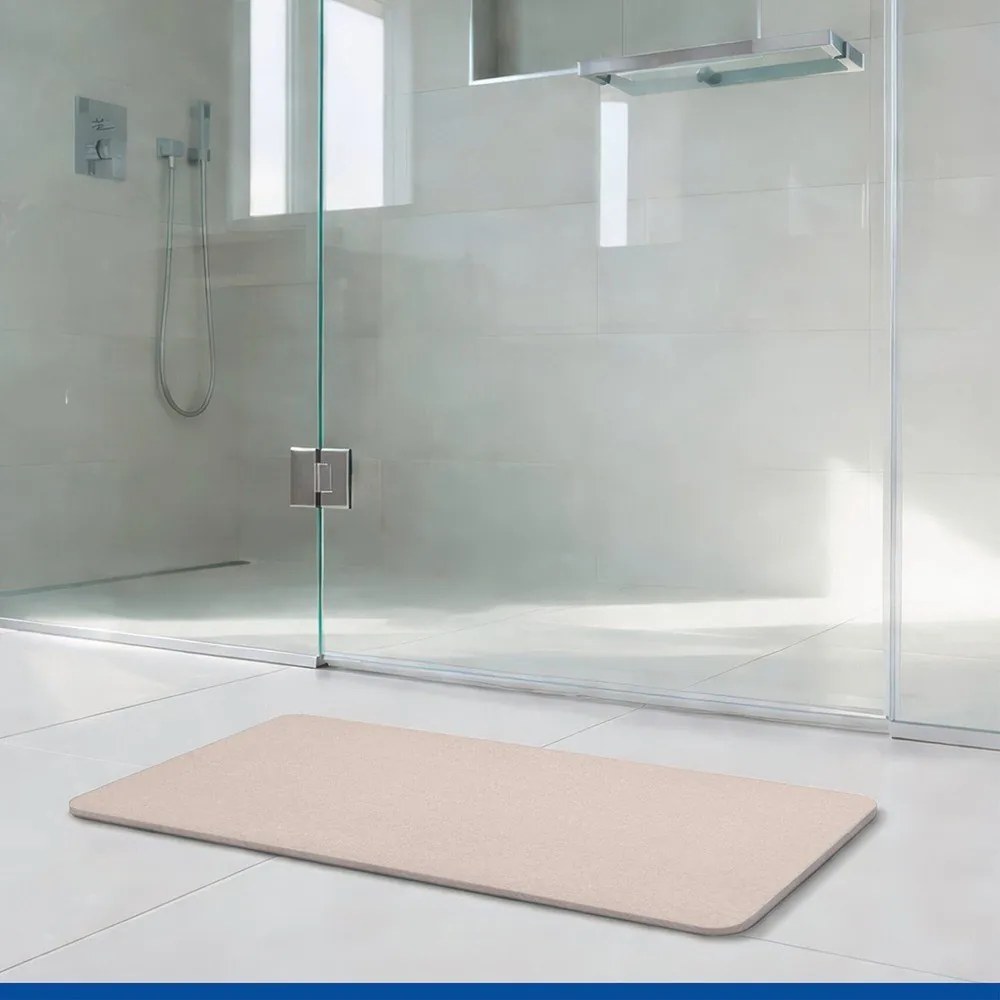 Béžová kúpeľňová predložka z kremeliny 39x60 cm Simi – Wenko