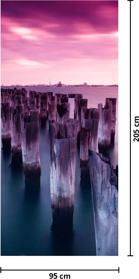 Fototapeta na dvere - Drevené koly (95x205cm)