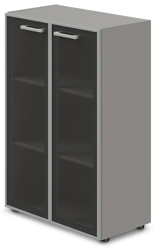 Stredná široká skriňa TopOffice Premium 79,8 x 40,4 x 119,5 cm, sivá