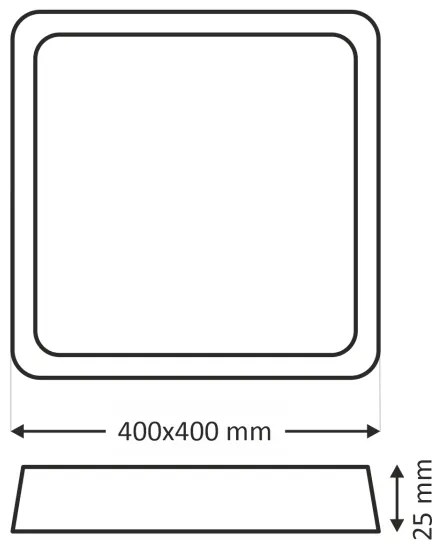 LED stropné svietidlo LED/32W/230V 3000/4000/6500K 40x40 cm čierne