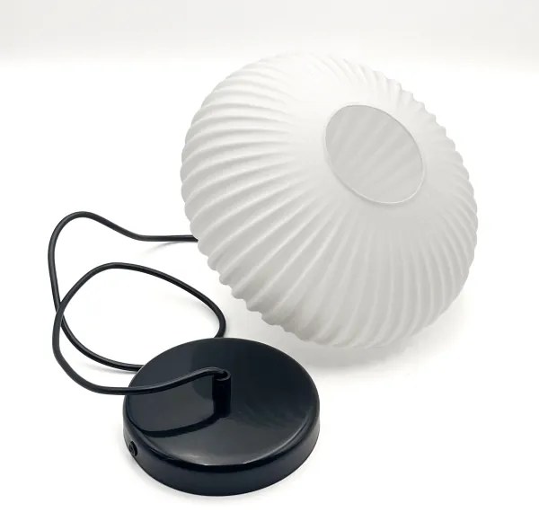 Luster na lanku HARMA 1xE27/15W/230V pr. 25 cm biela/čierna