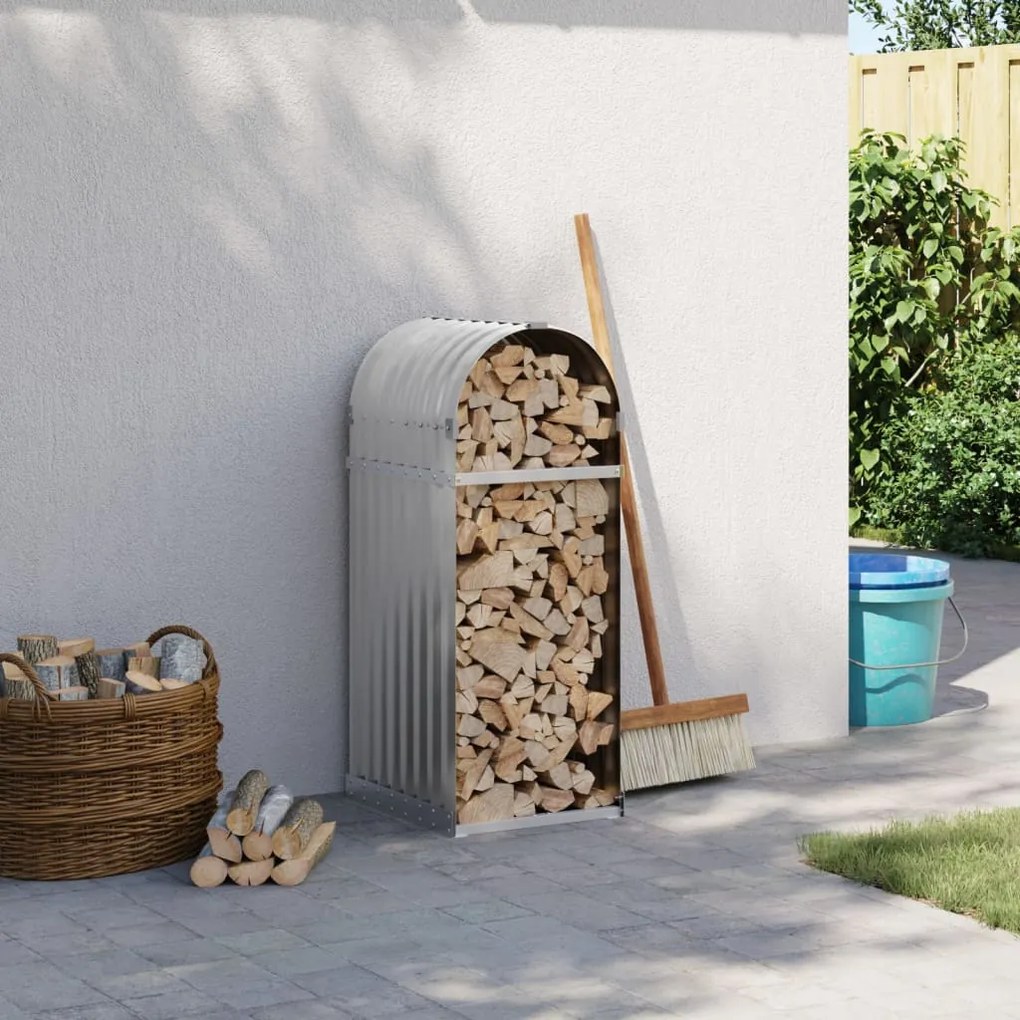 Držiak na polená bledosivý 40x45x100 cm pozinkovaná oceľ