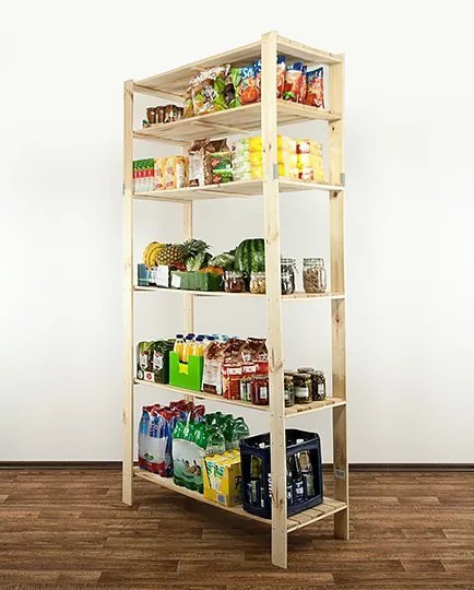 REGÁL DREVENÝ Maxi 6N 230x120x50 - BOROVICA