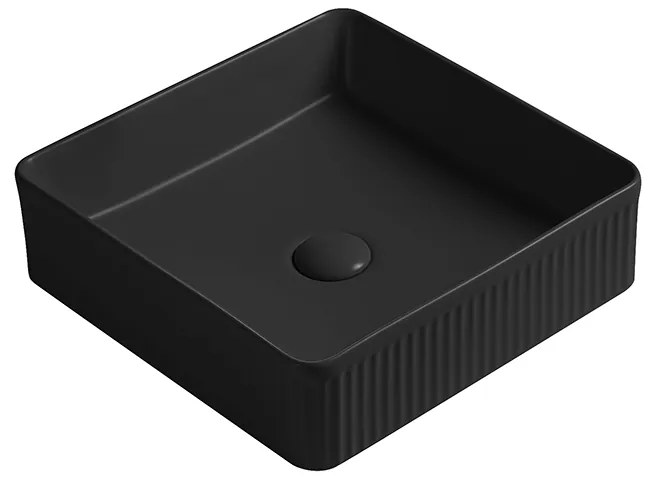 Mexen Grovo, ryhované umývadlo na dosku 41 × 41 cm, čierna matná, 22304185