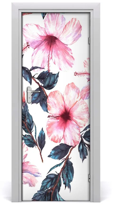 Samolepiace fototapety na dvere hibiskus 85x205 cm