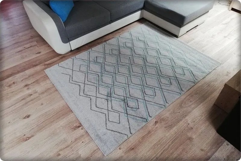 Dekorstudio Moderný koberec RELAX - Tyrkysová sieť Rozmer koberca: 160x220cm