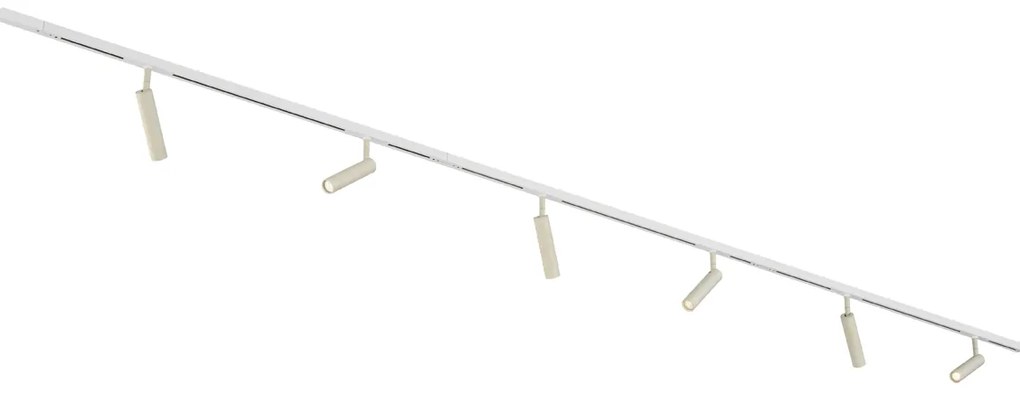 Moderný koľajnicový systém s 6 reflektormi béžovo-biely 1-fázový - Slimline Uzzy