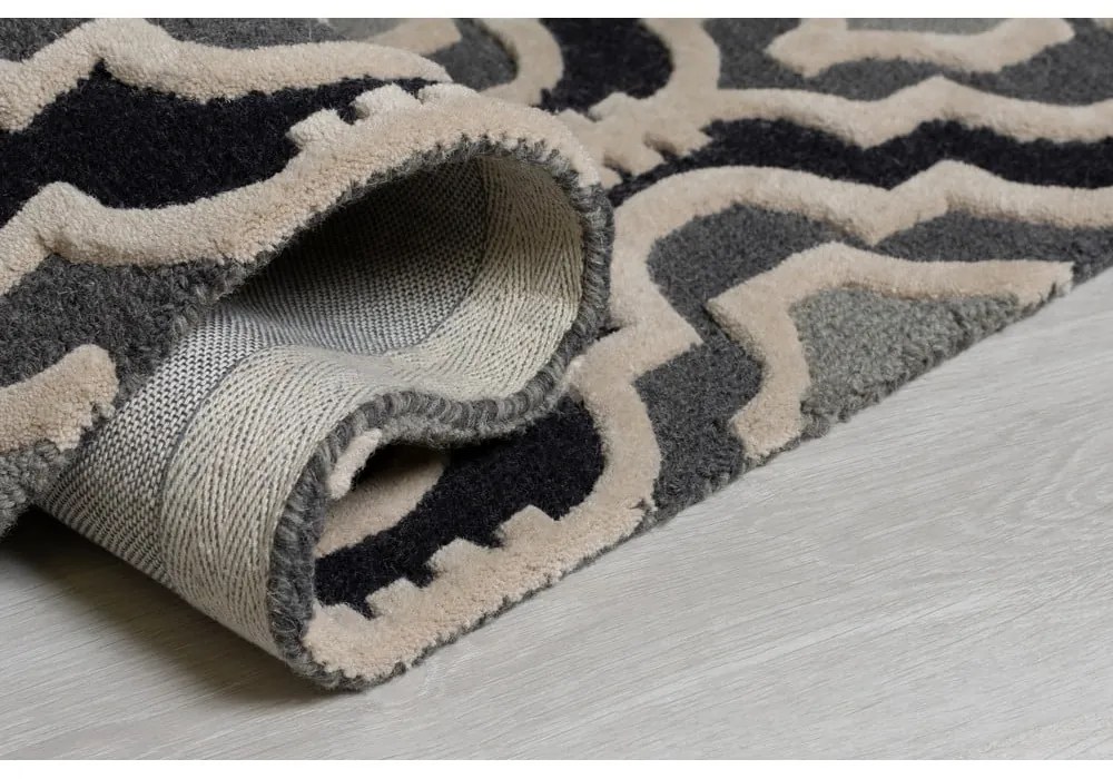 Sivý vlnený koberec 230x160 cm Moorish Amira - Flair Rugs