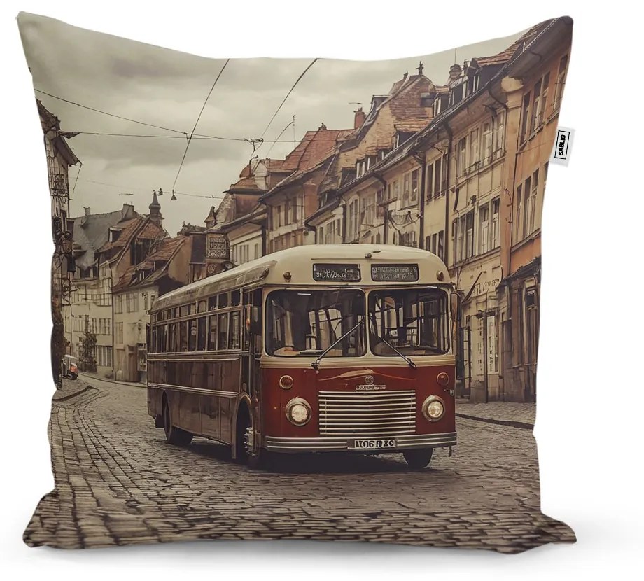 Sablio Vankúš Historický autobus - 60x60 cm