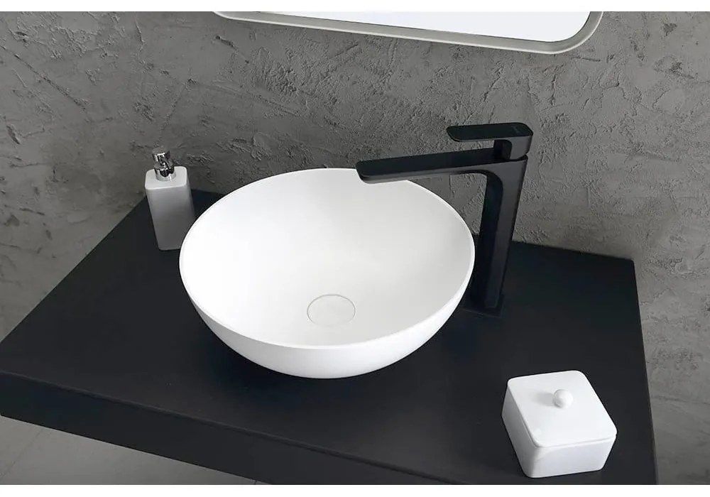 Matne čierna stojančeková umývadlová batéria Spy – Sapho