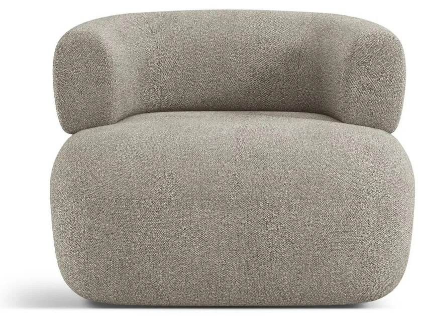 Svetlosivé kreslo z textílie bouclé Jenny – Micadoni Home