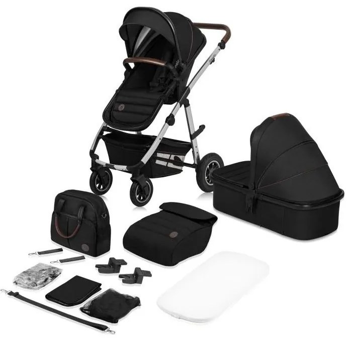 Lionelo - Kombinovaný kočík 2v1 AMBER čierna/strieborná