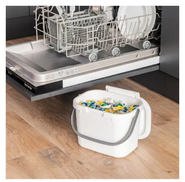 Fľašovozelená nádoba na kompostovateľný odpad s vekom Addis, 24,5 x 18,5 x 19 cm