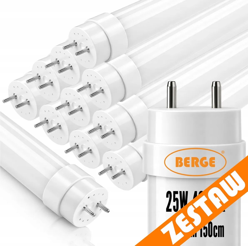10x LED trubicové svetlá 150cm 25W 2500lm 4000K - nieutrálná biela
