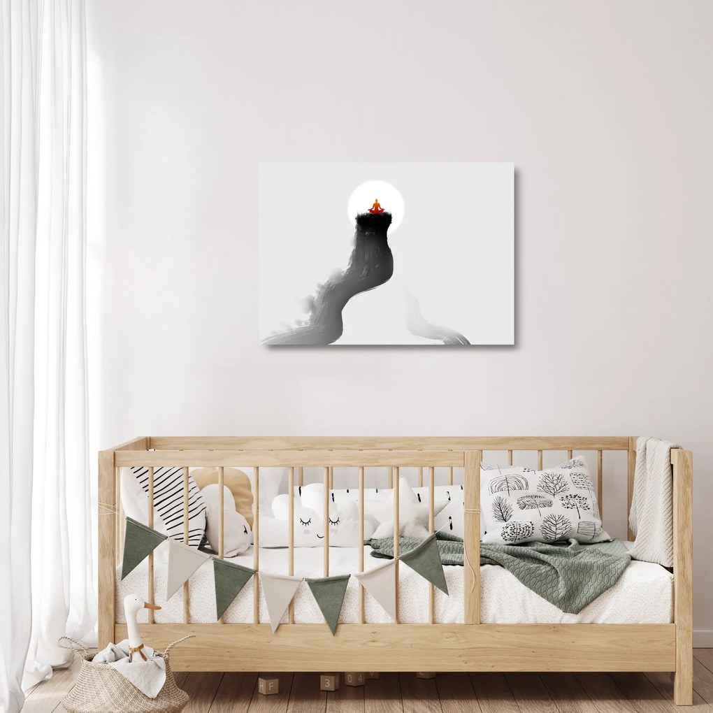 Sklenený obraz - Meditácia na vrchole (70x50 cm)