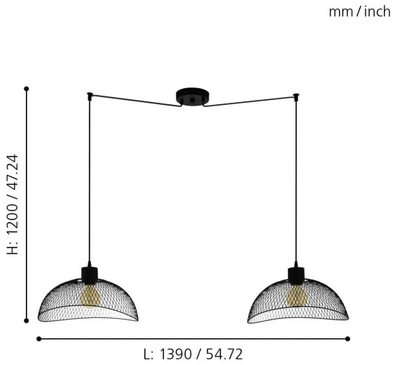 Eglo 43306 - Luster na lanku POMPEYA 2xE27/60W/230V pavúk