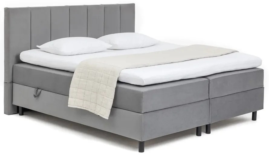 Sivá boxspring posteľ s úložným priestorom 160x200 cm Elva Bold Line – Bonami Selection