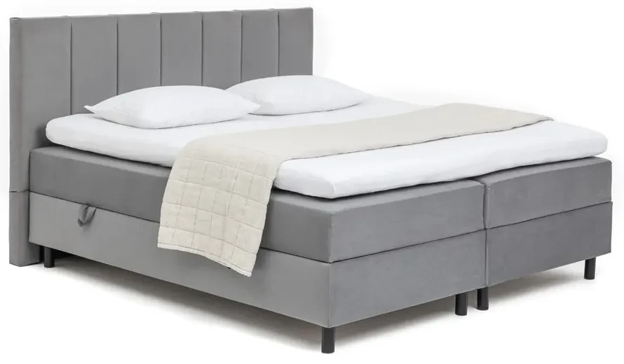 Sivá boxspring posteľ s úložným priestorom 180x200 cm Elva Bold Line – Bonami Selection