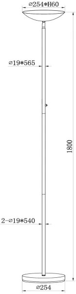 Lucide 19791/20/02 - LED Stmievateľná stojacia lampa ZENITH LED/20W/230V zlatá