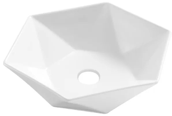 Invena Naksos, umývadlo na dosku 54x54 cm, biela, INV-CE-55-001-C