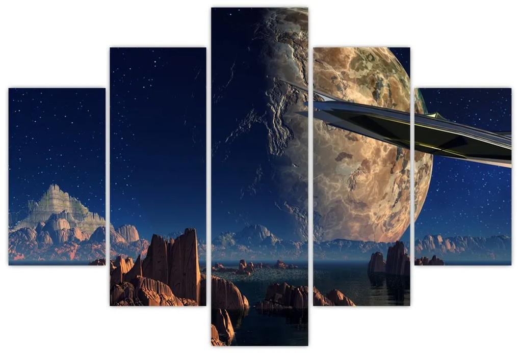 Obraz - Prílet mimozemšťanov (150x105 cm)