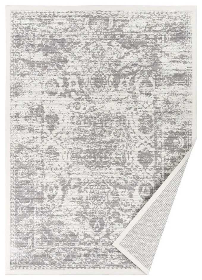 Biely vzorovaný obojstranný koberec Narma Palmse, 160 x 230 cm