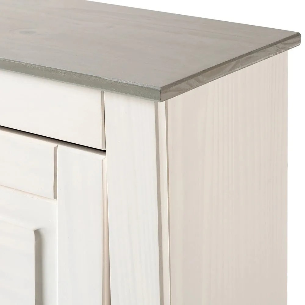 Biela výklopná skrinka na topánky z borovicového dreva Toby – Støraa