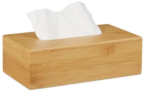 Bambusový box na papierové vreckovky a utierky Relaxdays – 27,5 cm (RD10024621)