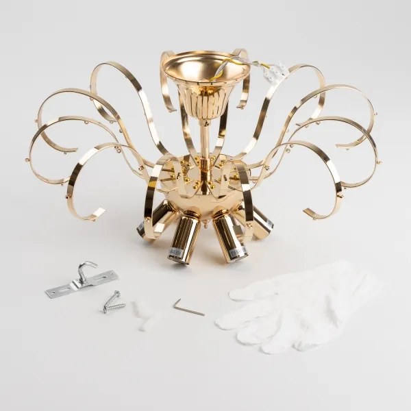 Brilagi - Prisadený luster CRYSTAL 6xE14/60W/230V zlatá