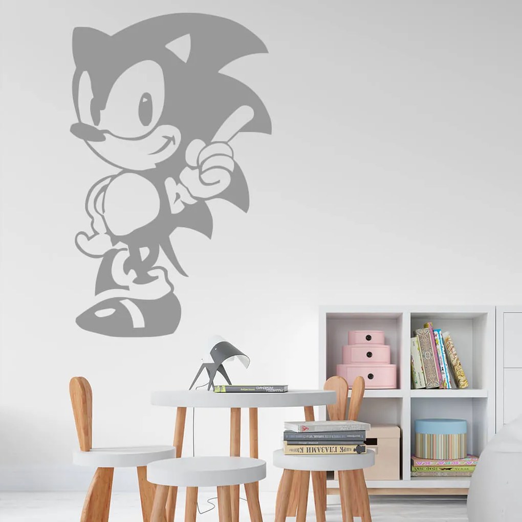 Veselá Stena Samolepka na stenu na stenu Ježko Sonic Farba: černá