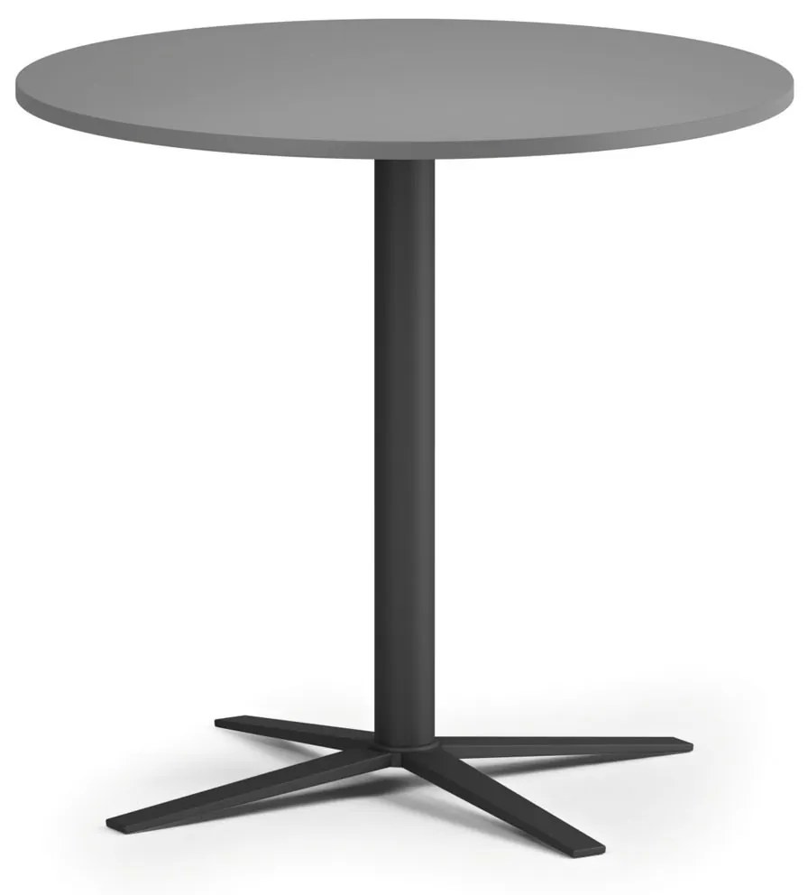 Konferenčný stolík AURA, priemer 80 cm, čierna podnož, grafit