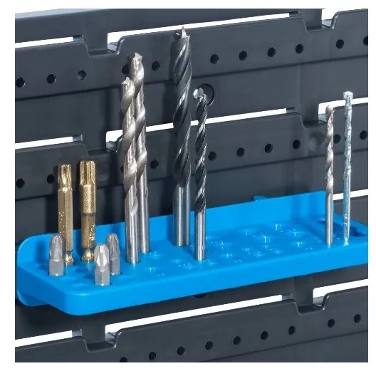 Plastové perforované steny vrátane boxov a držiakov na náradie, 4 ks